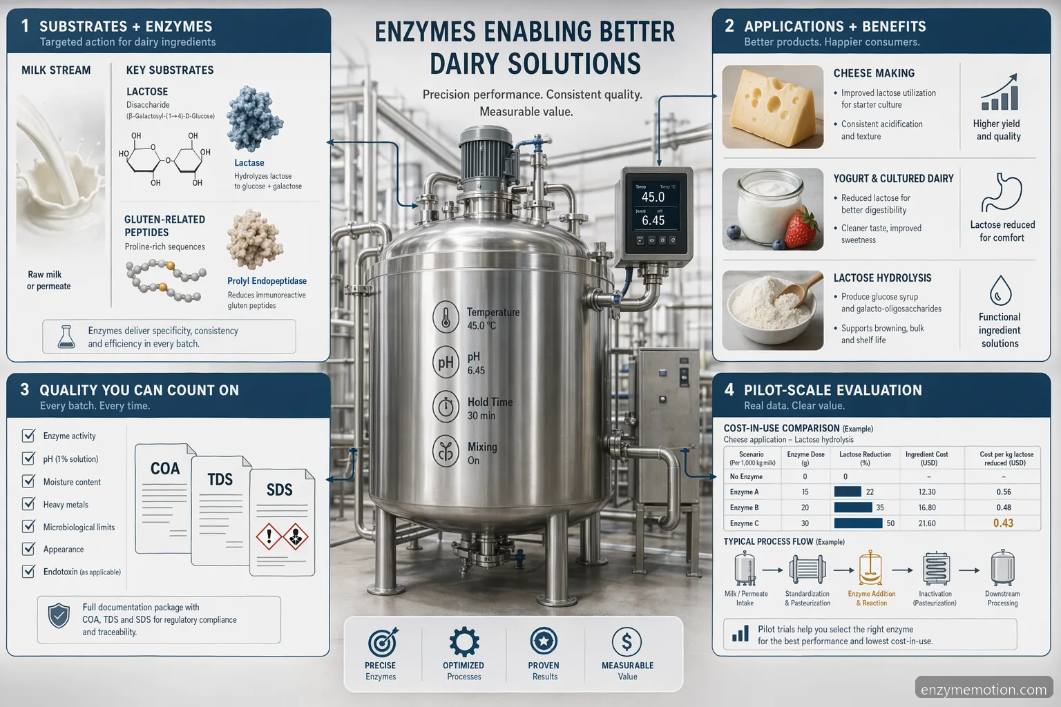 pure encapsulations gluten dairy enzymes industrial dairy guide with enzyme functions, QC checks, and pilot validation
